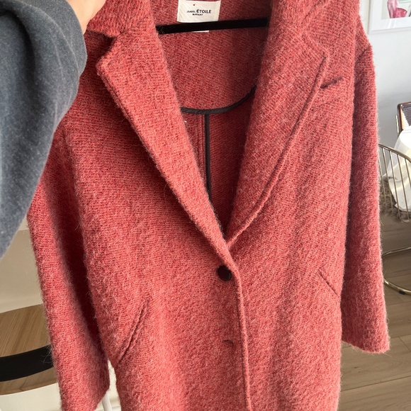 Isabel Marant Etoile Pink Dante Boucle Coat, Size 38 - Picture 6 of 6